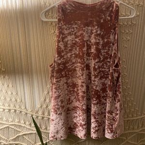 Rose Pink Crushed Velvet Tank Size 0X Plus